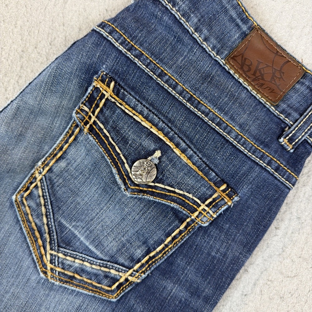 BKE Culture Bootcut Jeans Womens 30x35.5 Blue Stretch Denim Embroidered Pocket